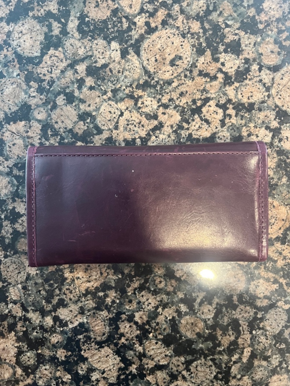 Frye Plum Leather Trifold Wallet - Picture 2 of 7